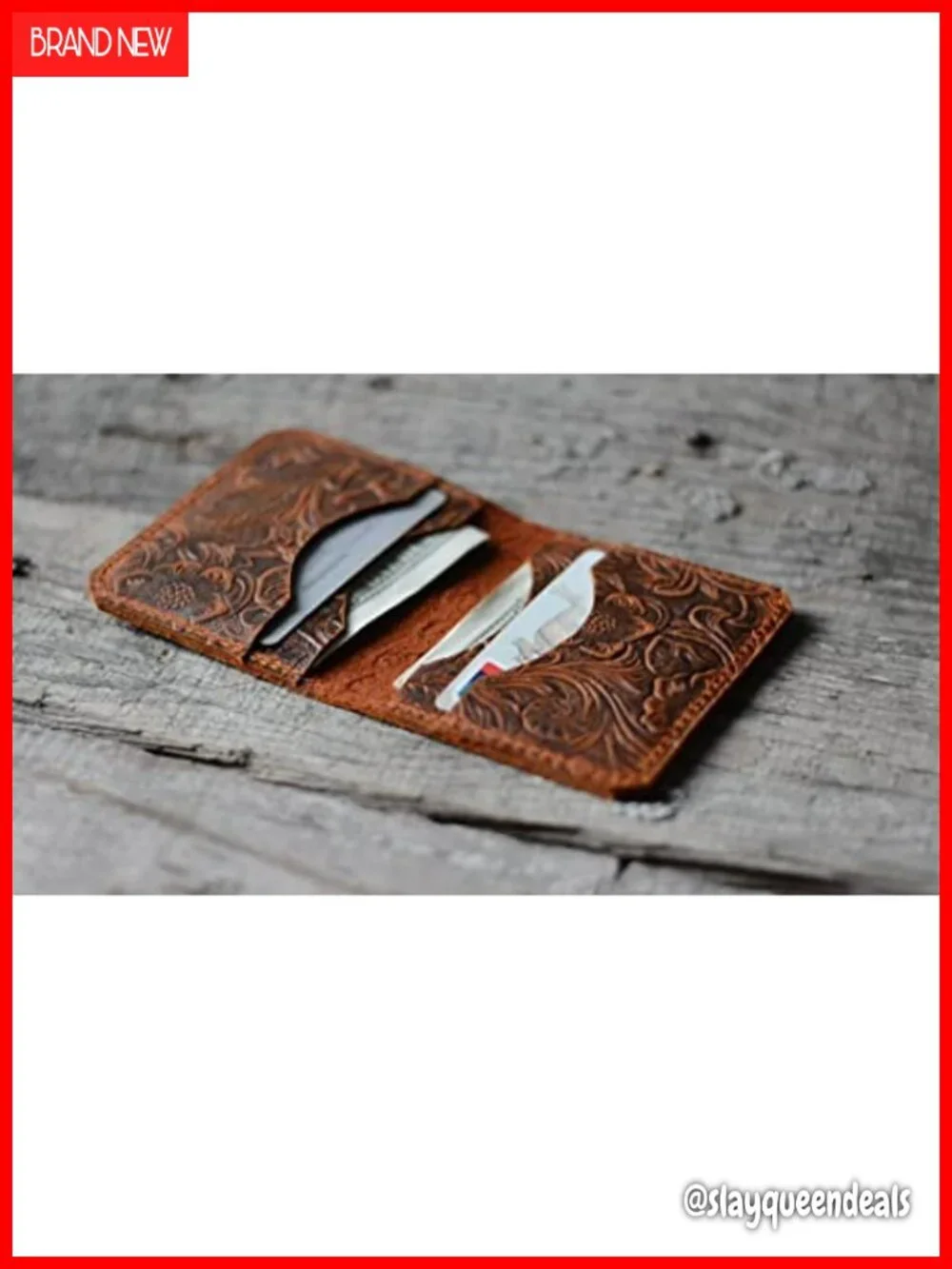 Handmade Minimalist Bifold Wallet Genuine Leather Card Holder Distressed